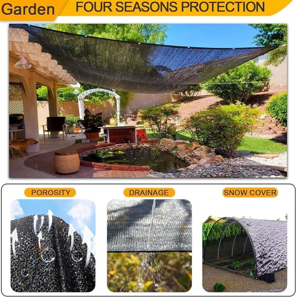 Black Sun Sail HDPE 85-90% UV Protection, 400cm x 500cm