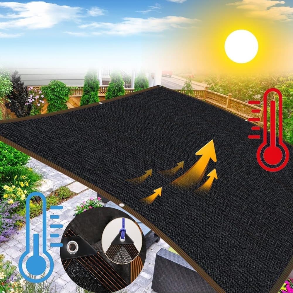 Black Sun Sail HDPE 85-90% UV Protection, 400cm x 500cm