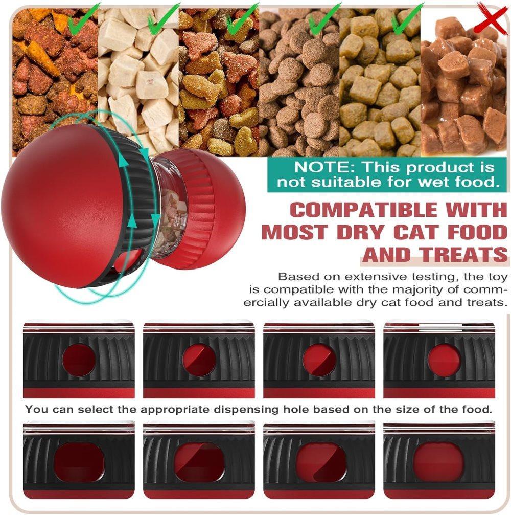 Interactive Cat Toy with Bird Sounds Slow Feeder Food Dispenser for Indoor Cats, Compatible with All Breeds