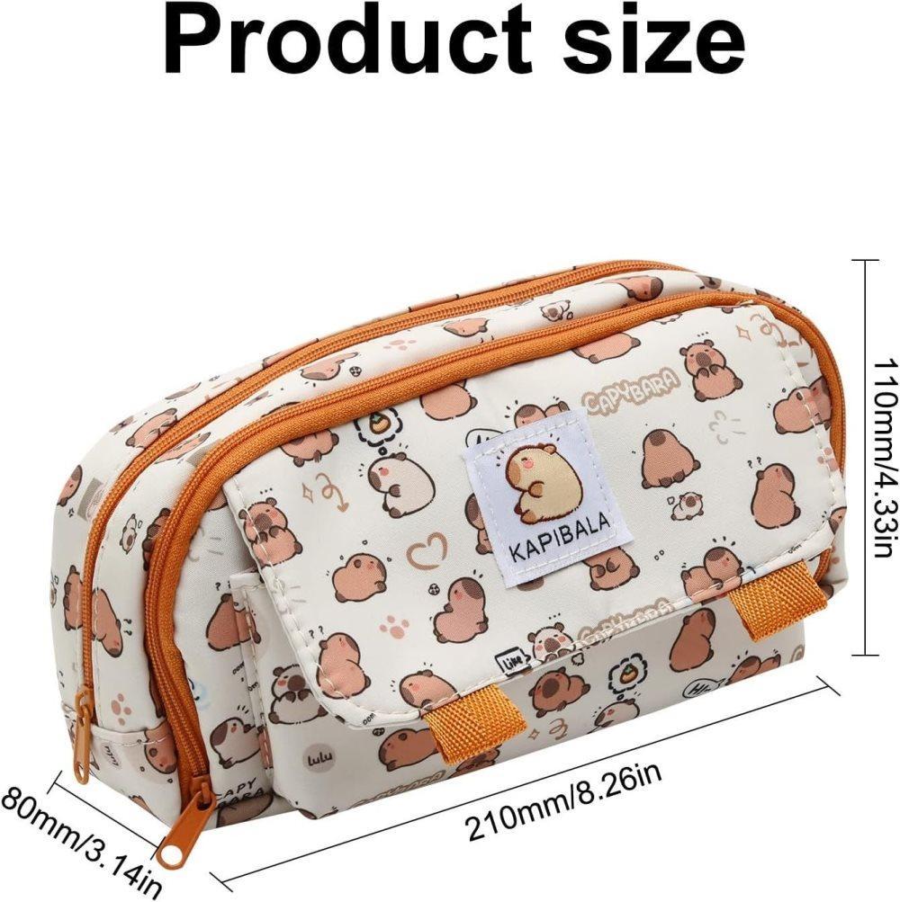 50 Pens Pencil Case Capybara, Multifunctional Polyester Compartment