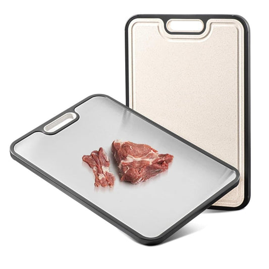 1 Piece Reversible Cutting Board Titanium PP or Stainless Steel PP Non-Slip Durable Food Grade, 30x20cm