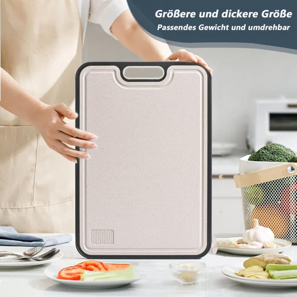 1 Piece Reversible Cutting Board Titanium PP or Stainless Steel PP Non-Slip Durable Food Grade, 30x20cm