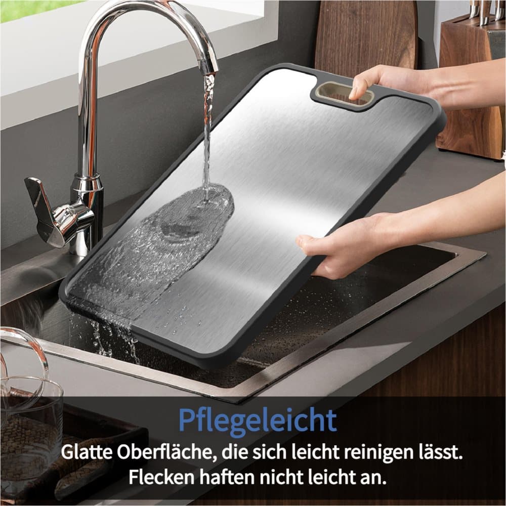 1 Piece Reversible Cutting Board Titanium PP or Stainless Steel PP Non-Slip Durable Food Grade, 30x20cm