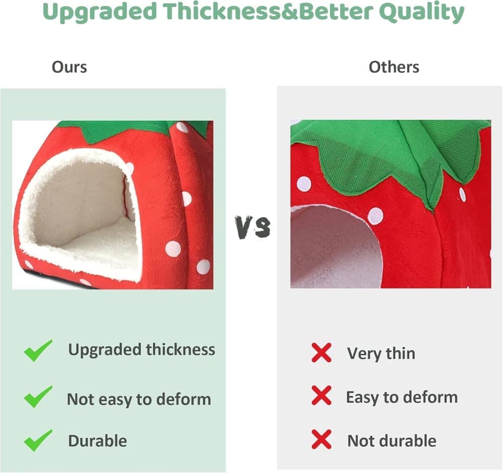 Small Animal House for Guinea Pigs and Rabbits, Cat Bed for Sleep Play Rest, Compatible with Smultron Pet, 43 × 43 × 45cm