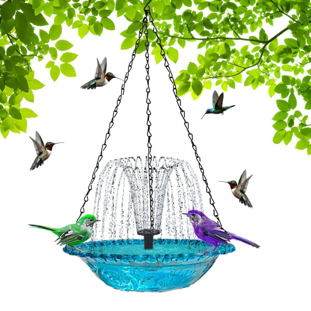 Solar Powered Bird Bath Fountain for Garden and Outdoors, Automatic Solar Waterer, Gray