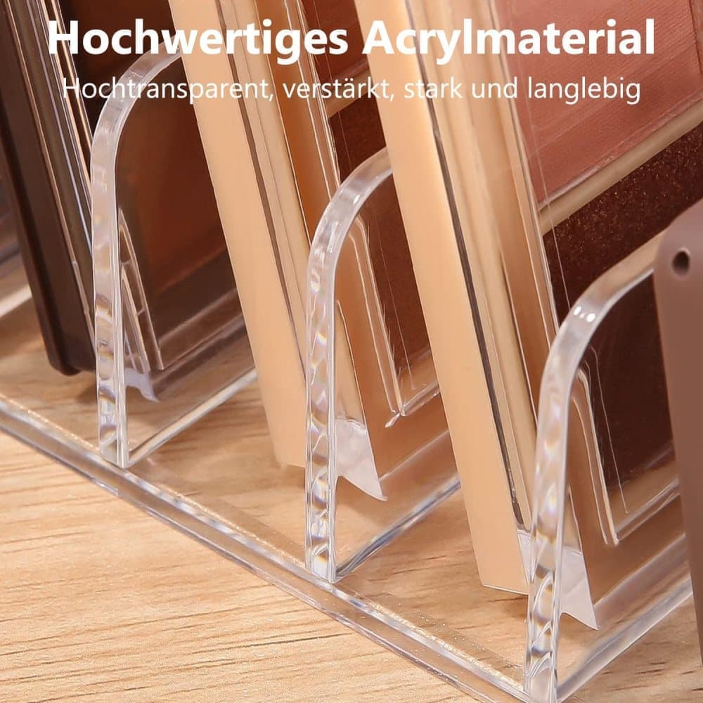 2-Pack Acrylic Makeup Organizer with 7 Compartments for Eyeshadow, 17×12.5×4cm, Perfect for Vanity and Dressing Tables