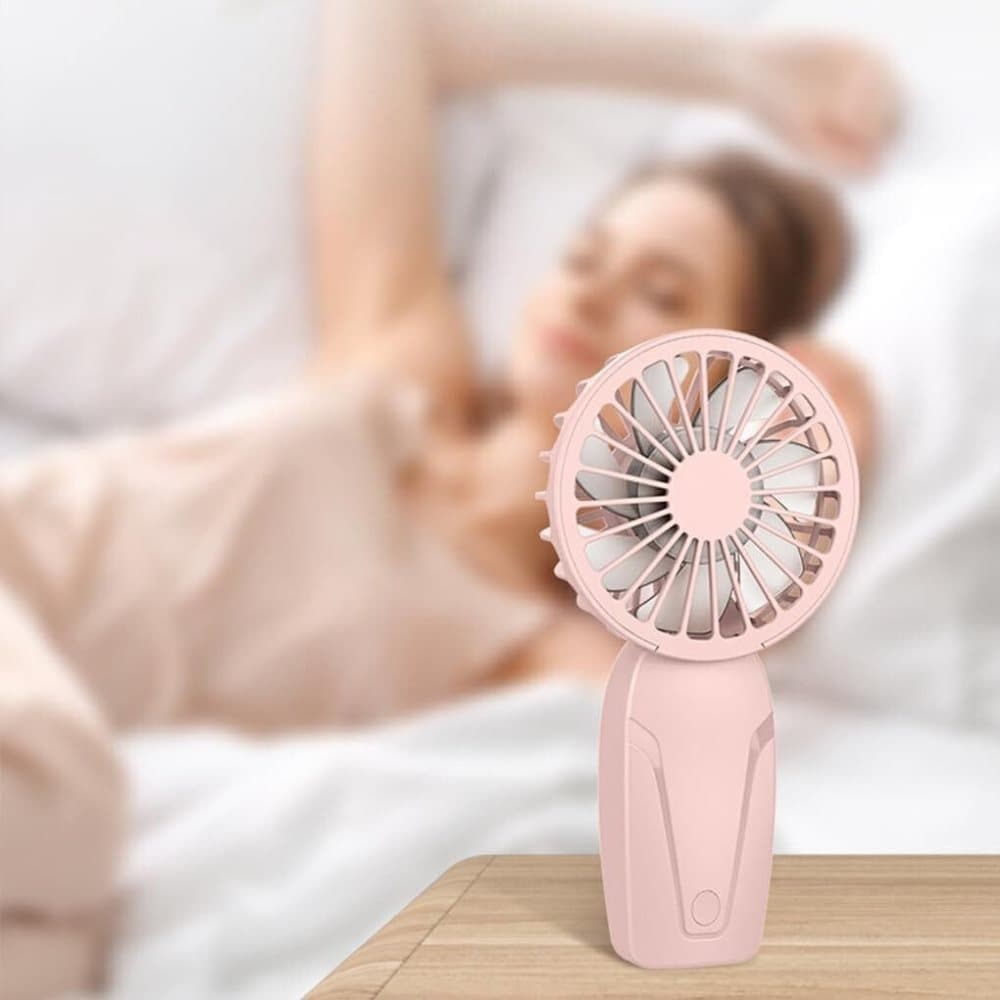 Portable Mini Hand Fan USB Rechargeable with 3 Speeds, Quiet Handheld Fan, Blue