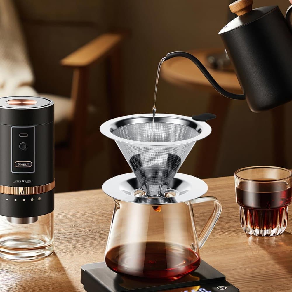 Stainless steel reusable coffee filter, easy to clean and durable, environmentally friendly for brewed coffee, 11.5CM