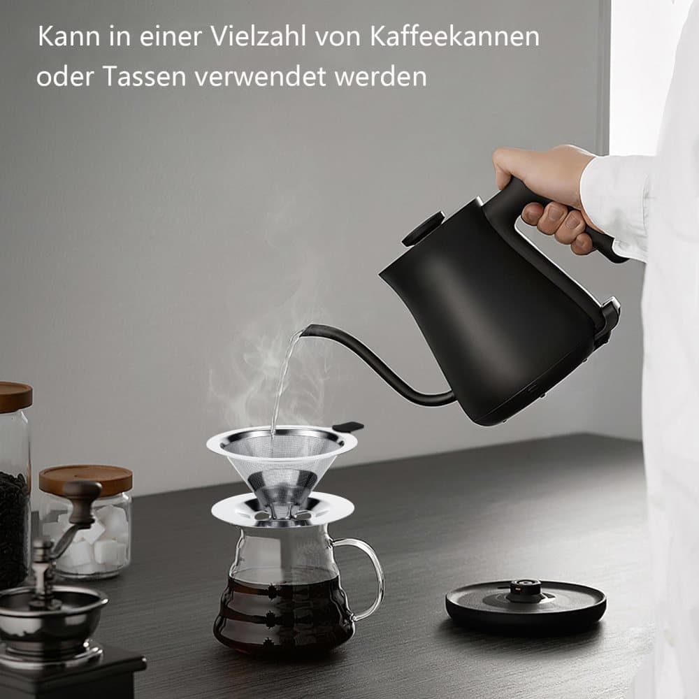 Stainless steel reusable coffee filter, easy to clean and durable, environmentally friendly for brewed coffee, 11.5CM