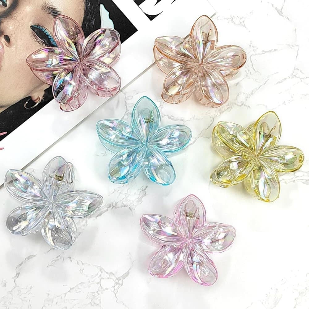 6-Pack Non-Slip Flower Hair Clips, with Flowers