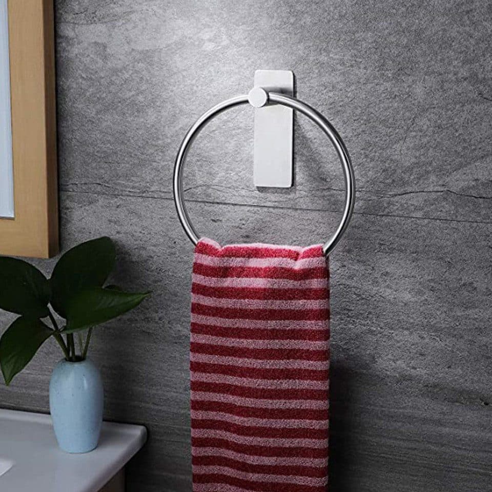 Stainless Steel Towel Rack Drill-Free Assembly Durable Modern Bathroom Organizer, Silver
