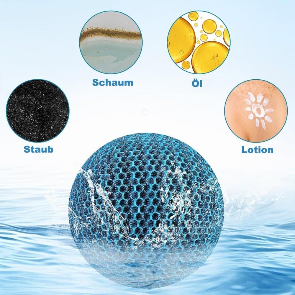 4-Pack 7 cm Reusable Filter Balls for Hot Tub and Pool Cleaning, Effective Suction