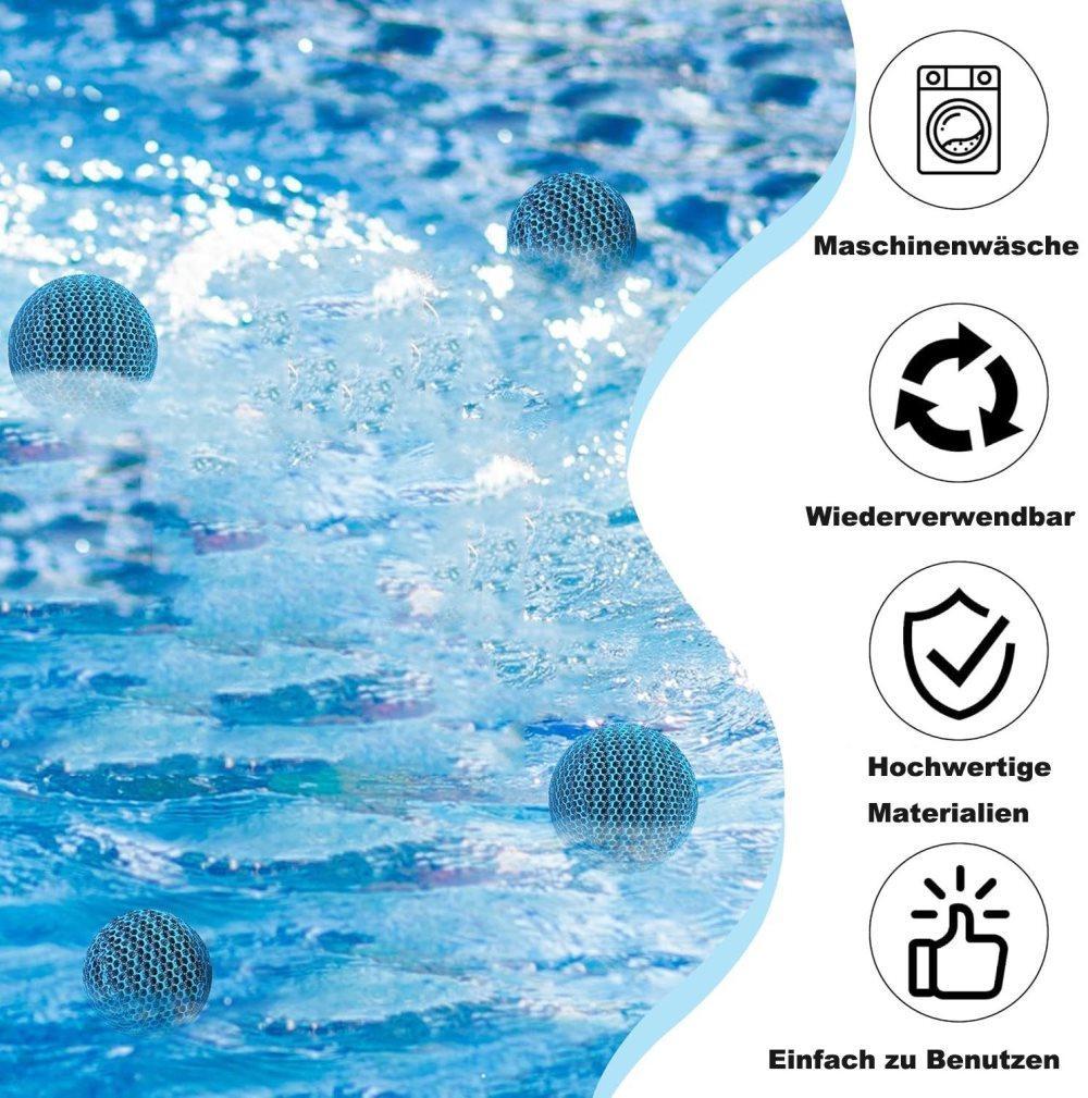 4-Pack 7 cm Reusable Filter Balls for Hot Tub and Pool Cleaning, Effective Suction
