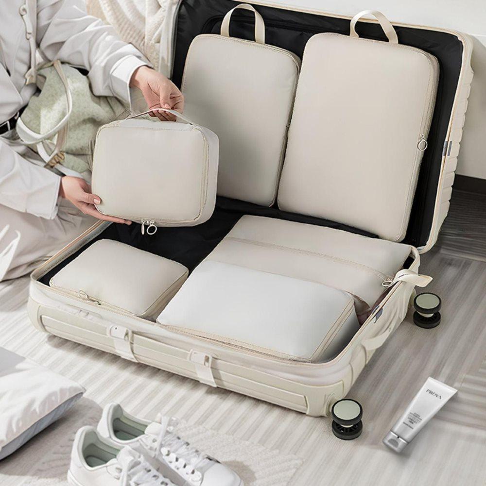 6-Piece Waterproof Travel Storage Bags Organizer, Blue, Compatible with Suitcase