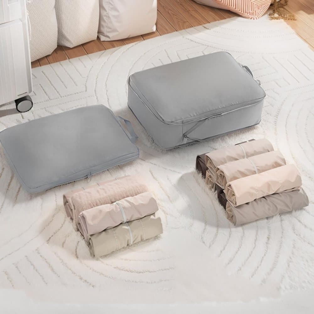 6-Piece Waterproof Travel Storage Bags Organizer, Pink, Compatible with All Brands