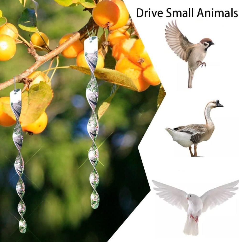 30-Pack Silver Bird Repellent Spiral Scarecrow, UV Resistant for Garden and Terrace, 30 cm