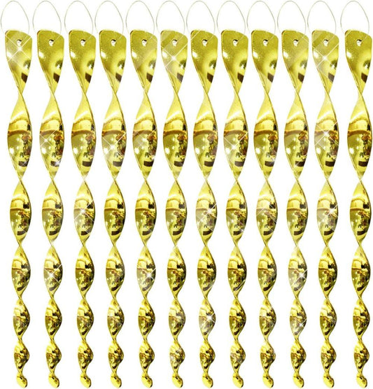 30-Pack Bird Repellent Spiral Scarecrow, 30 cm, UV Resistant for Garden and Terrace in Gold