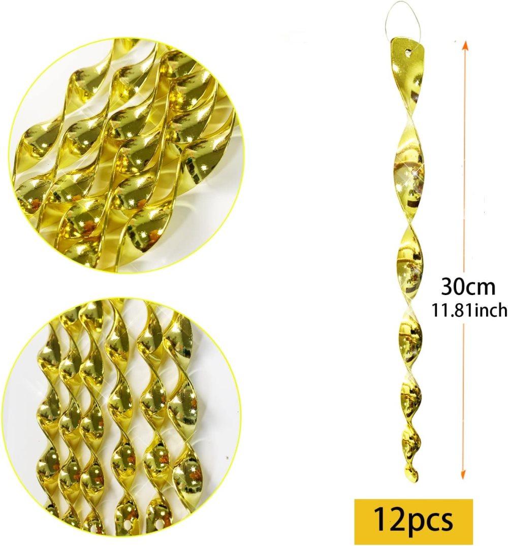 30-Pack Bird Repellent Spiral Scarecrow, 30 cm, UV Resistant for Garden and Terrace in Gold