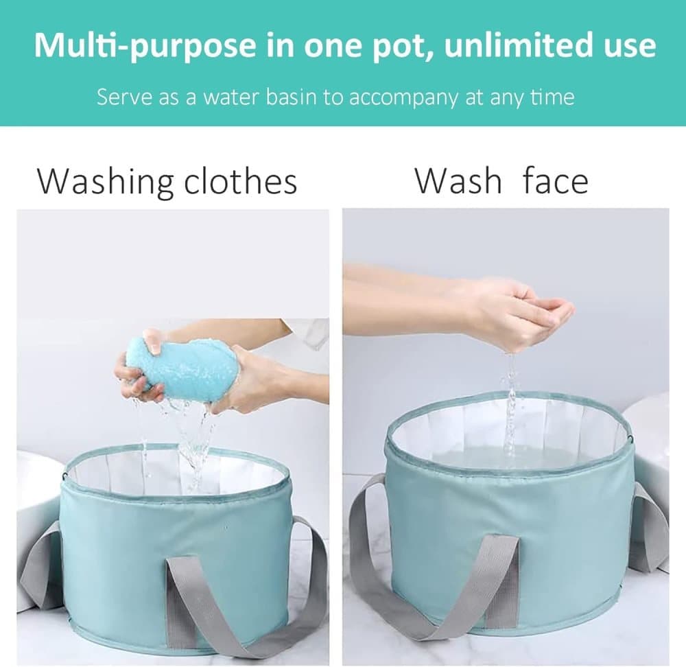 Portable Foldable Foot Bath Tub for Home Travel and Camping Spa Care, Dark Blue, 12.6 x 9.8 x 5.5 inches