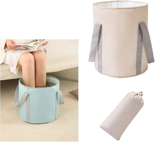 Foldable Foot Bath Tub 30x36cm, Wood, Portable for Home Travel Camping Outdoor Use, Foot Spa and Care