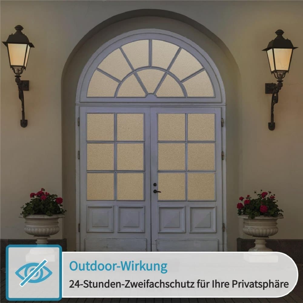 White Frosted Window Film for Bathrooms and Offices, Self-Adhesive Opaque UV Protection Privacy Film, 45cmx2m