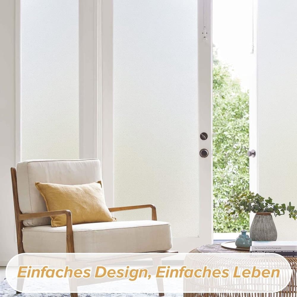 Frosted window film for privacy, self-adhesive UV protection film, transparent, for bathrooms and offices, 45cmx5m