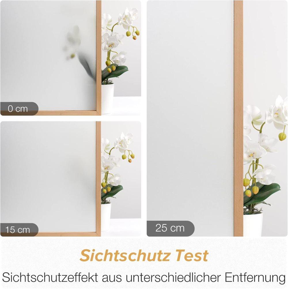 Frosted window film for privacy, self-adhesive UV protection film, transparent, for bathrooms and offices, 45cmx5m