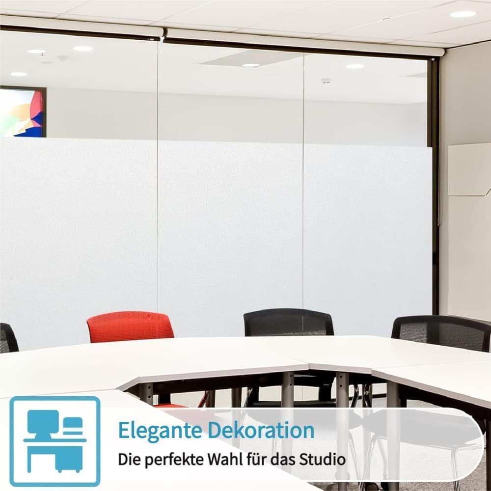 Self-adhesive Frosted Window Film for Bathrooms and Offices, Privacy UV Protection, 45cmx5m, White
