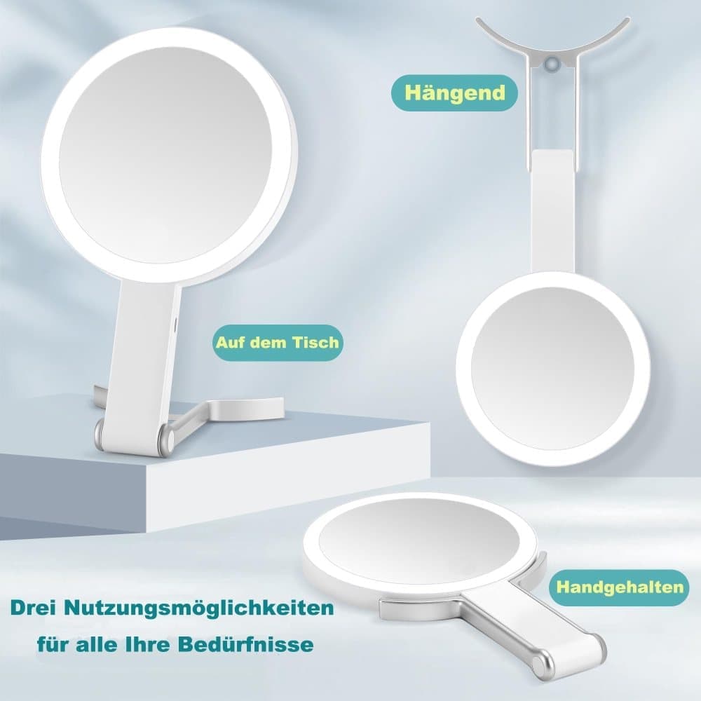 5X/1X LED Makeup Mirror with Adjustable Lighting, Double-Sided Magnifying Mirror for Makeup and Skincare