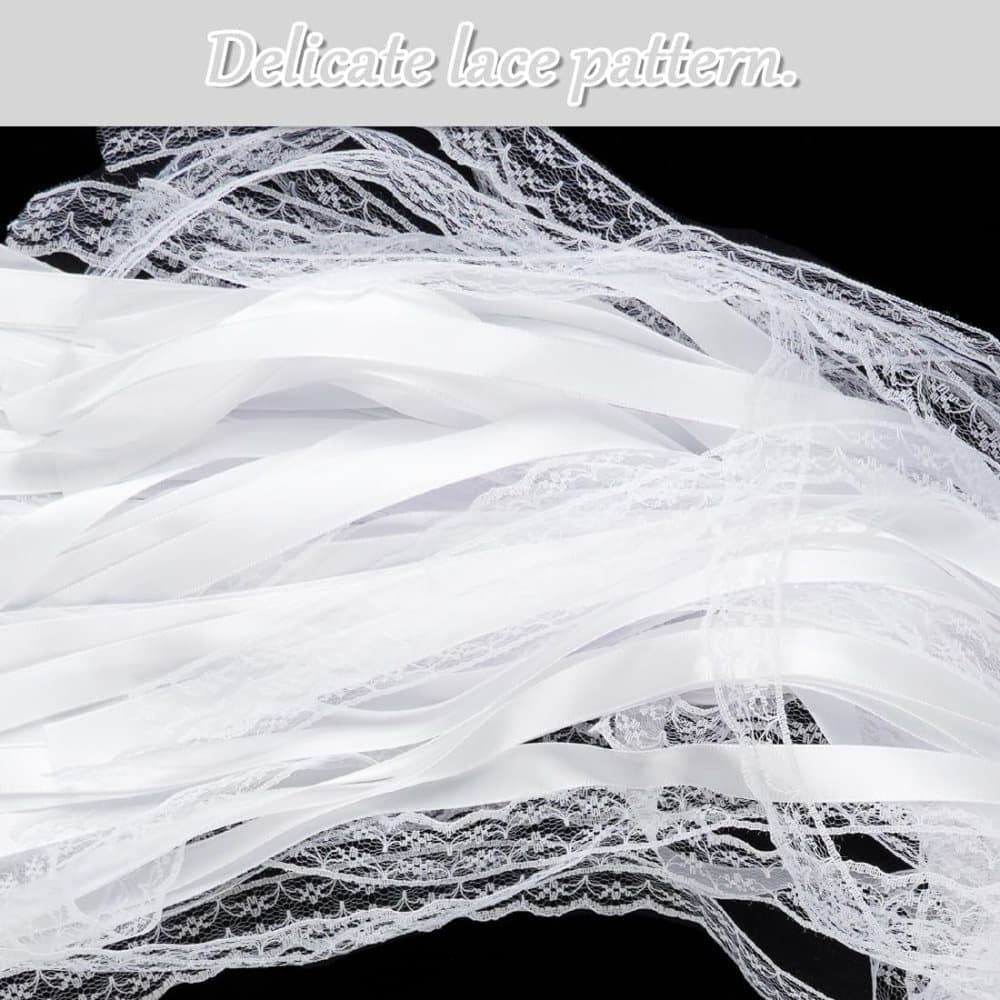 30 Pack Satin & Lace Ribbon Wands with Bells for Wedding & Party Decor, 30cm Beige