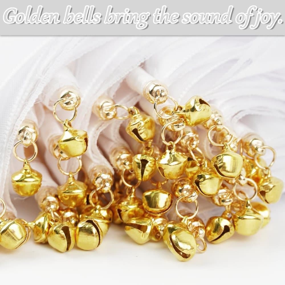 30 Pack Satin & Lace Ribbon Wands with Bells for Wedding & Party Decor, 30cm Beige