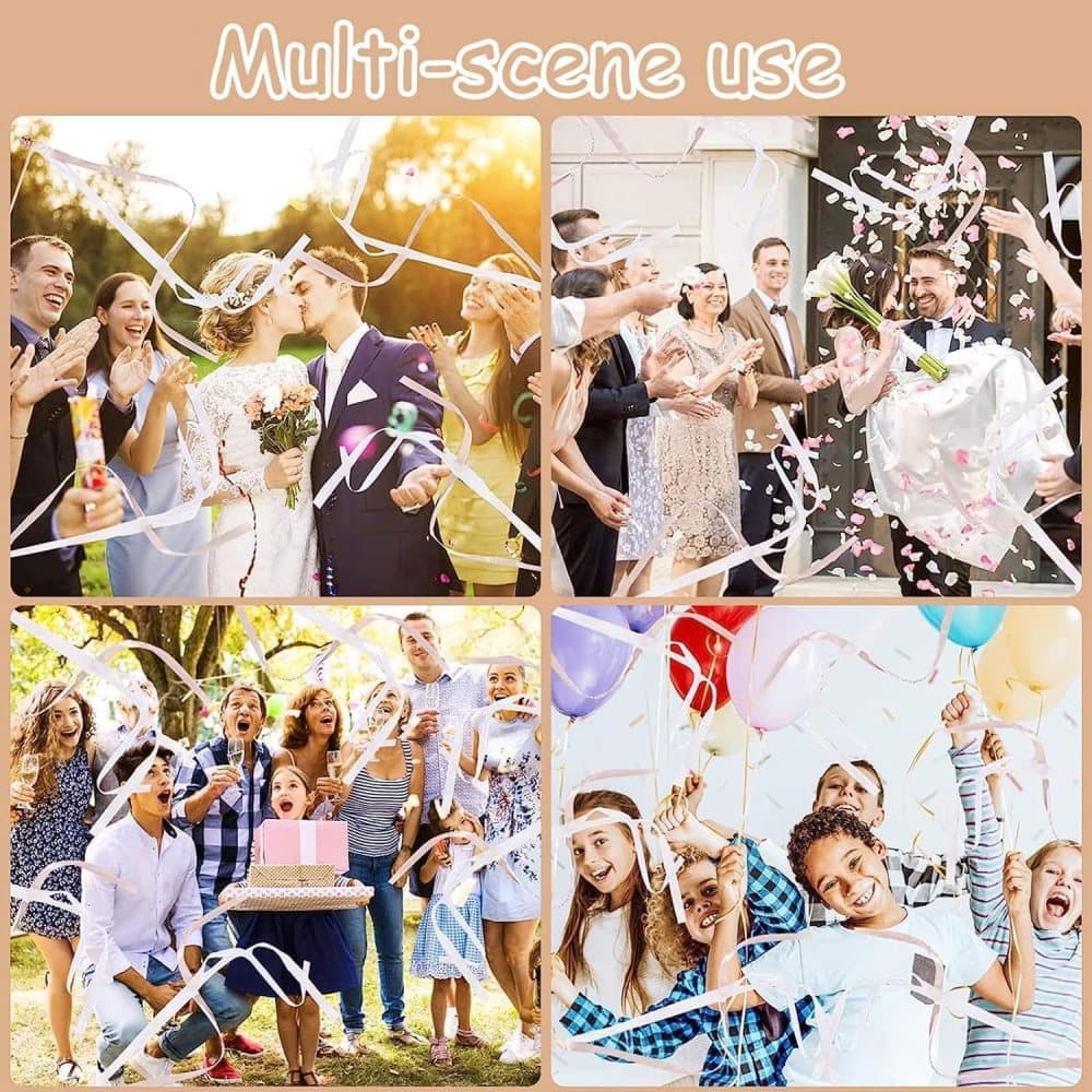 30 Pack Wedding & Party Decor Satin & Lace Ribbon Wands with Bells, 30cm Light Orange