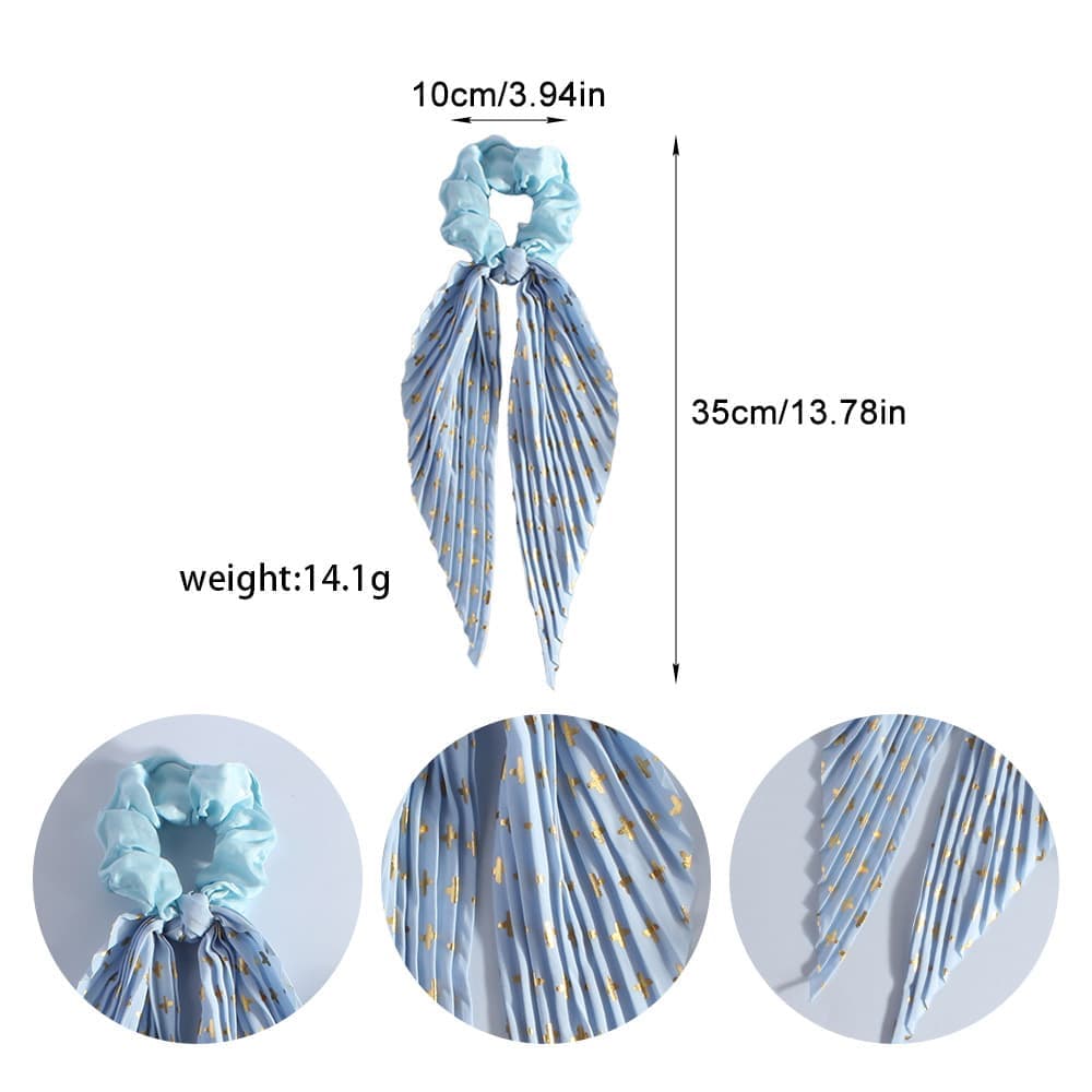 Colorful Satin Hair Ties with Bow 6-Pack, Scrunchies Hair Bands for Women, Compatible with Weddings Parties Work School Yoga