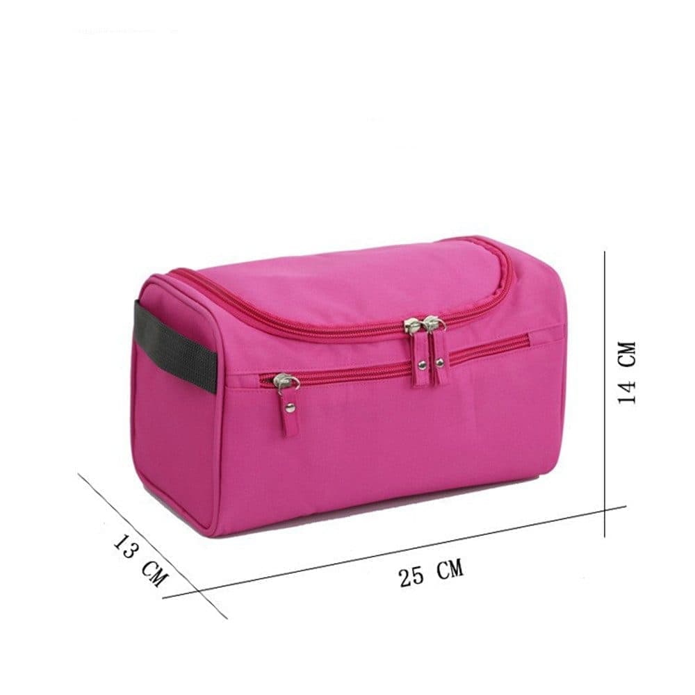 Waterproof makeup bag with 3 compartments and handle, hanging toiletry bag for men and women, Black