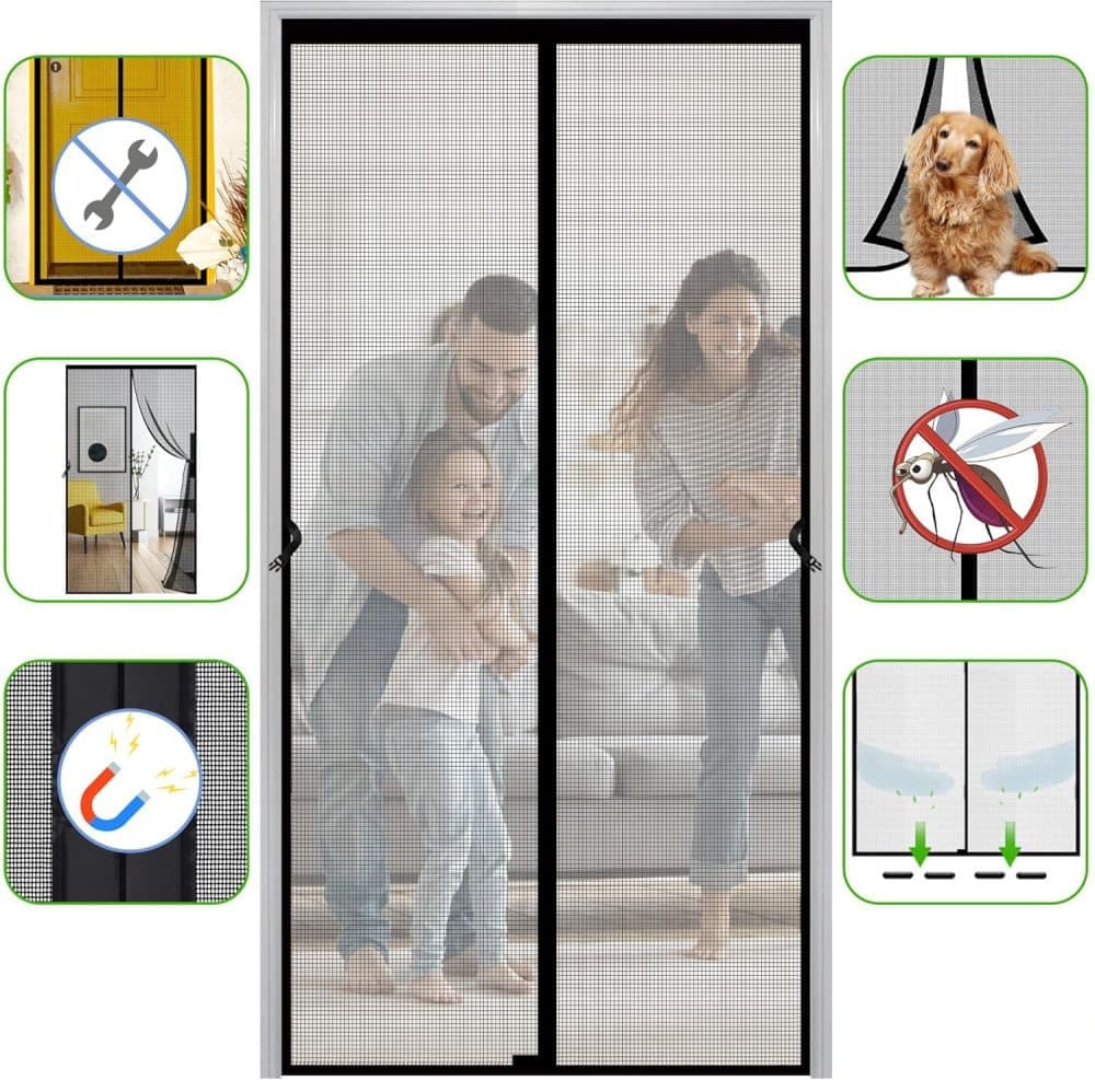 80 x 210 cm Magnetic Insect Screen Door, Automatic Closing, Durable and Scratch-Resistant, Breathable for Mosquito Protection