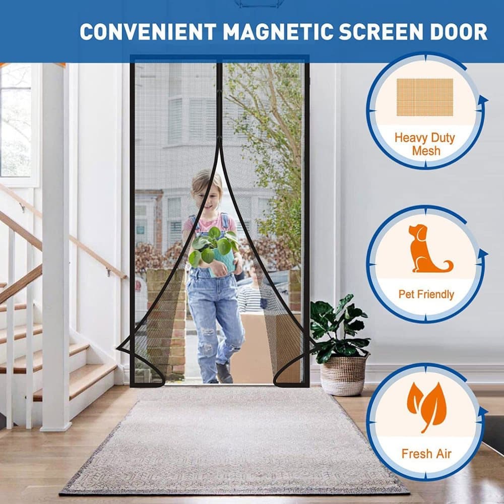 80 x 210 cm Magnetic Insect Screen Door, Automatic Closing, Durable and Scratch-Resistant, Breathable for Mosquito Protection