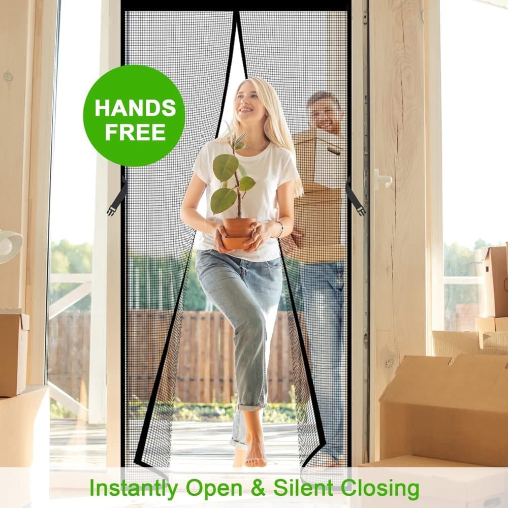 80 x 210 cm Magnetic Insect Screen Door, Automatic Closing, Durable and Scratch-Resistant, Breathable for Mosquito Protection