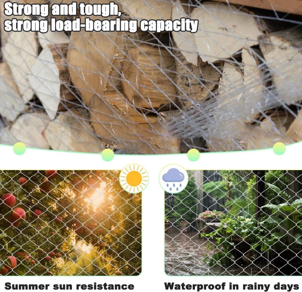 1 Pack Cat Protection Net for Balconies and Windows, Compatible with Cats, 8M x 3M