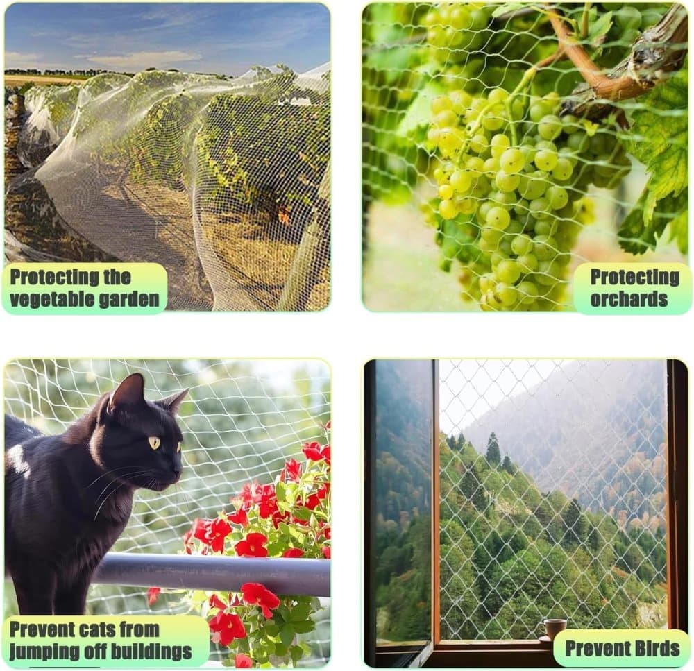 1 Pack Cat Protection Net for Balconies and Windows, Compatible with Cats, 8M x 3M