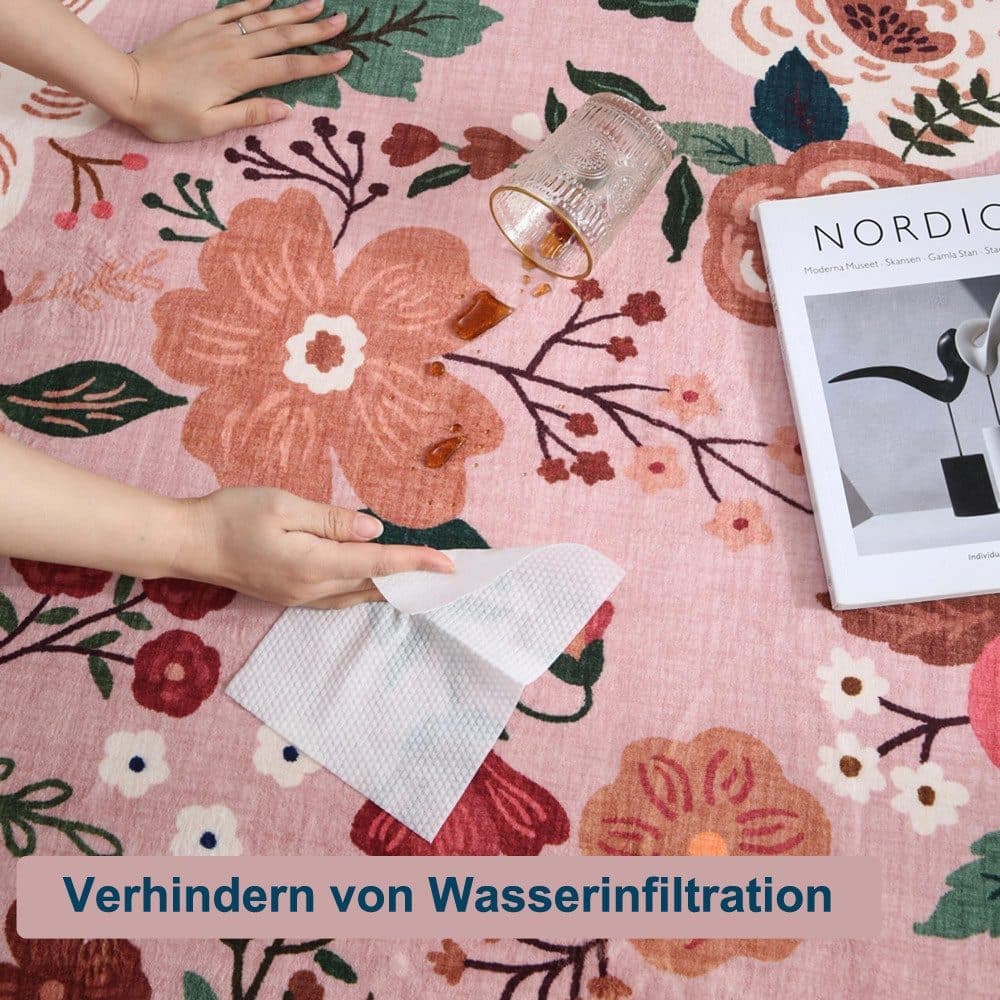 Bohemian Floral Doormat Non-slip Absorbent Dirt-Resistant Machine Washable, 18x30 inches