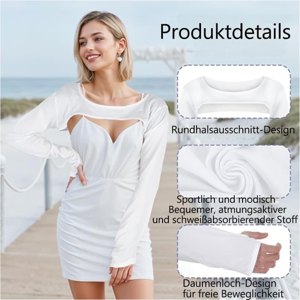 Breathable Quick-Dry Arm Warmers with Shoulder Protection and Thumb Holes, Wood