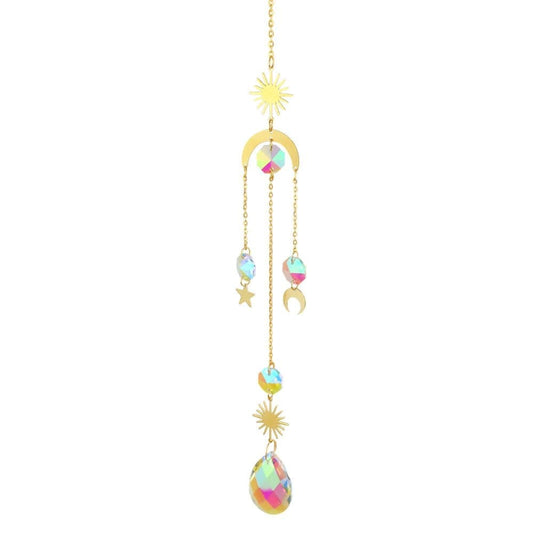 6 inches rainbow refractive prism suncatcher, with crystal decoration, , 6 inches