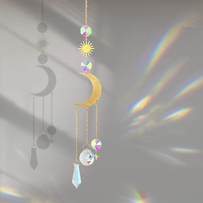 6 inches rainbow refractive prism suncatcher, crystal sun reflecting decoration, , 6 inches