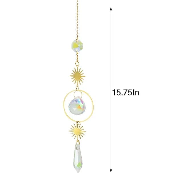 6 inches rainbow refractive prism suncatcher crystal decoration, 15 cm