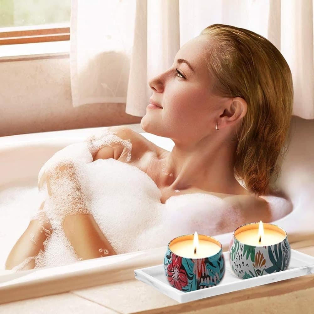 White silicone storage tray for makeup and small items, 30 cm x 12.5 cm