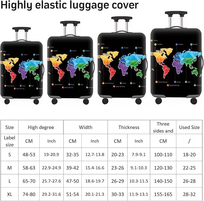 18-32 Inch Elastic Suitcase Cover, Reusable Washable Luggage Protector, 25-28 Inch