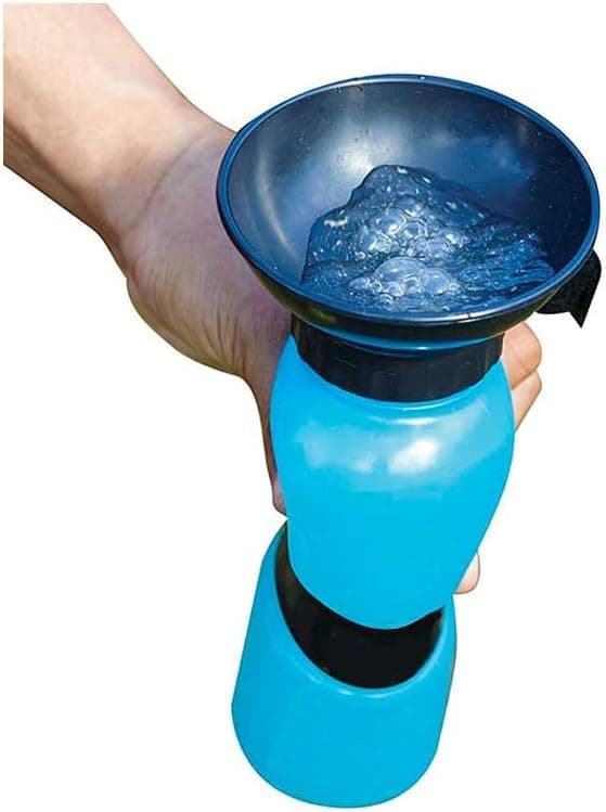 Portable Dog Water Bottle with Bowl, 500ml, Brown, Compatible with Dogs