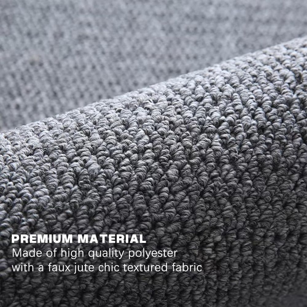 Non-Slip Jute-Like Doormat for Indoor Outdoor Use, Dust-Resistant Quick-Absorbing Welcome Mat, 60x90cm, Gray