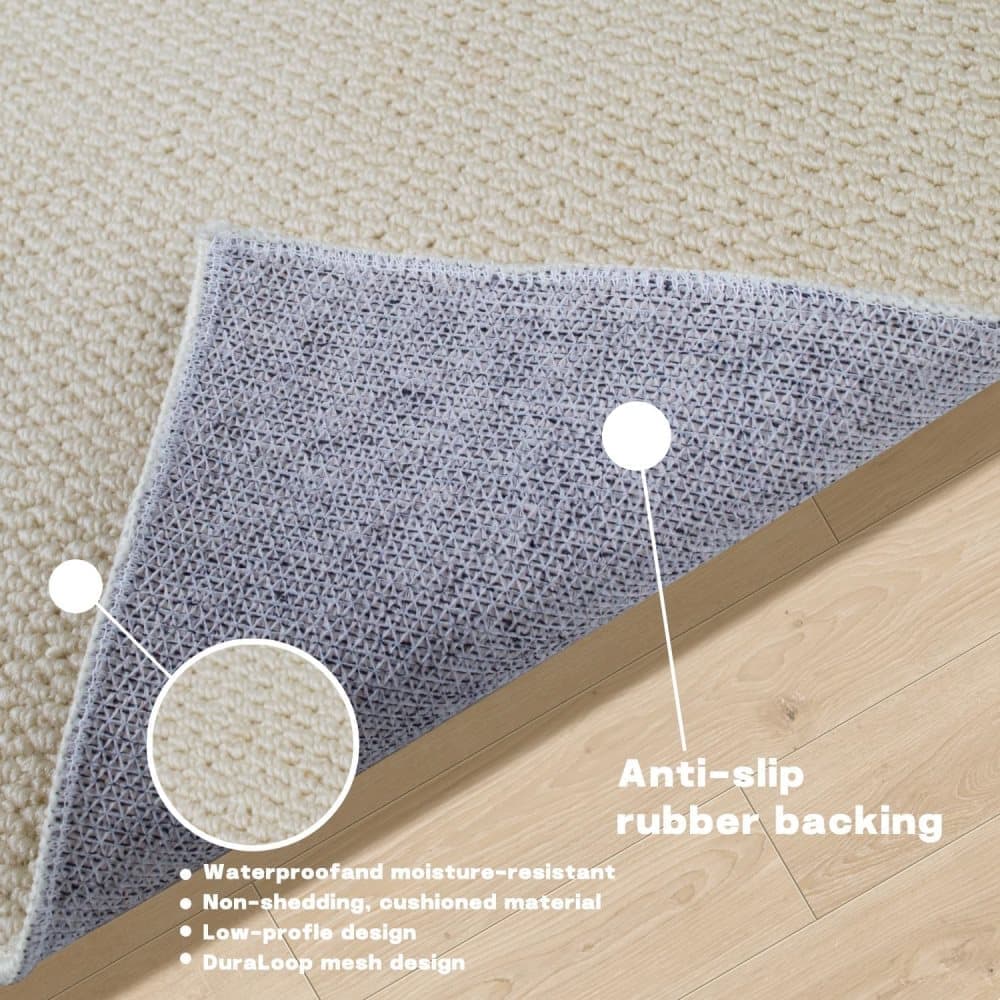 Non-slip jute-like doormat for indoor outdoor home use, dust-resistant quick-absorbing welcome mat, 60x40cm, beige