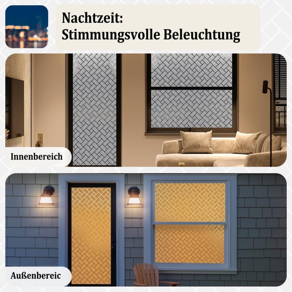 50cmx2m Window Film Self Adhesive Privacy Protection 3D Decorative Frosted Glass Film